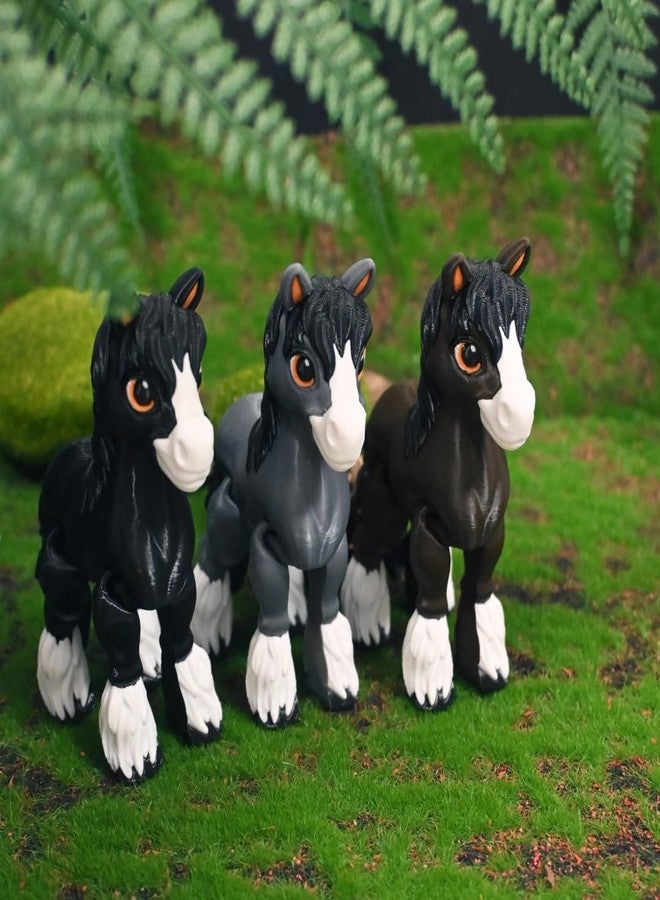 VUNDO 3D Printed Foal, 3D Printed Animals, Full Articulated Flexible Fidget Toys for Desk Décor - Brown - Small - 5Inch - Image 4